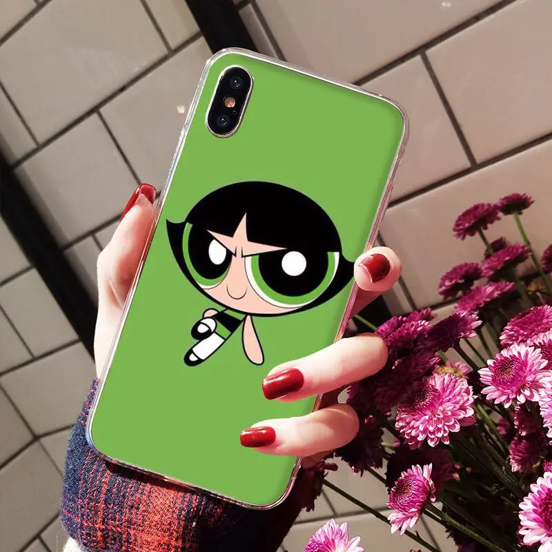 Yinuoda супер милый Powerpuff Girls Мягкий силиконовый чехол для телефона для Apple iPhone 8 7 6 6S Plus X XS MAX 5 5S SE XR мобильных телефонов