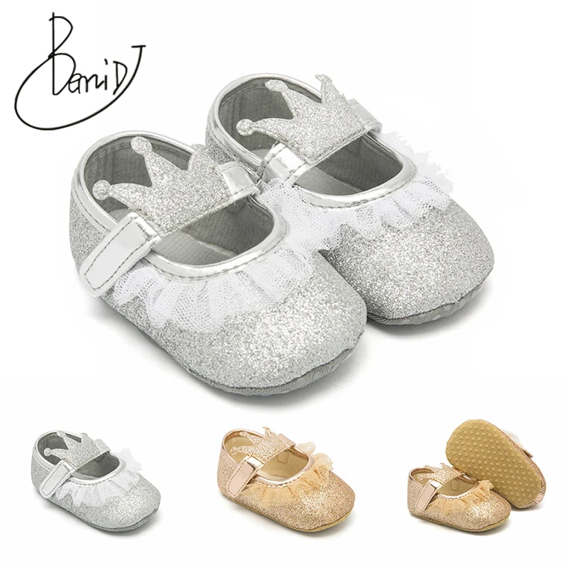 

newborn shoes Soft bottom Comfortable baby girl shoes Sequin Lace girls Indoor slip toddler shoes Breathable First Walkers shoes