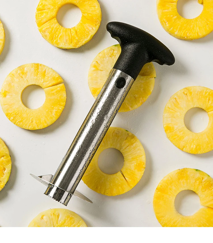 XZJJA креативный из нержавеющей стали Ананасовый сердечник экстрактор нож для нарезки ананасов нож очиститель от кожуры кольцо Клин нарезки нож для ананаса