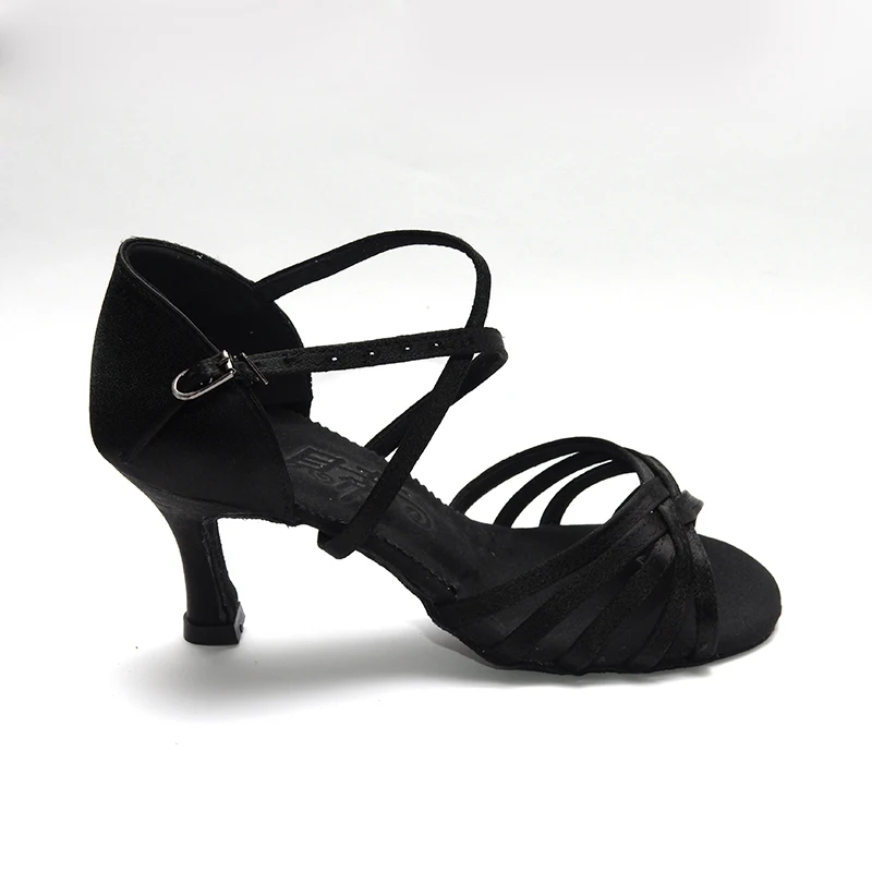 

High Cost Performanc Latin Dance Shoes Woman Ballroom Dance Shoes Sneakers Import Satin Soft Oxfords Bottom Wear-resisting Black