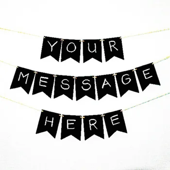 

Blackboard DIY Swallowtail Paper Banner Bunting with Chalkboard Birthday Shower Wedding Graduation Party Supplies