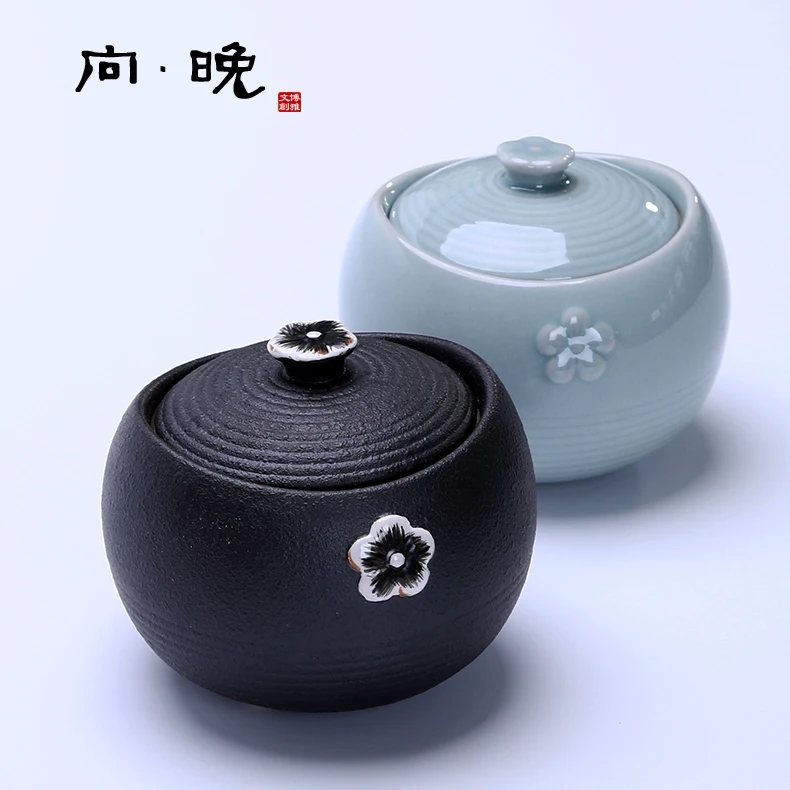 China Tea caddy Hermetically sealed ceramic tea box No. black deposit boxes of tea Sealed