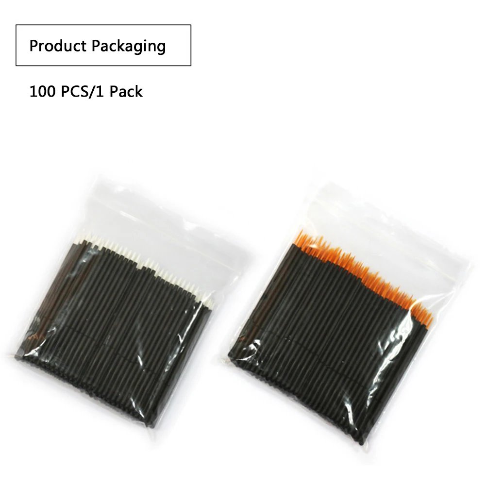 100pcs/pack Disposable Eyeliner Brush Applicator Eyeliner Comb Makeup Brushes Individual Line Removing Swab Micro