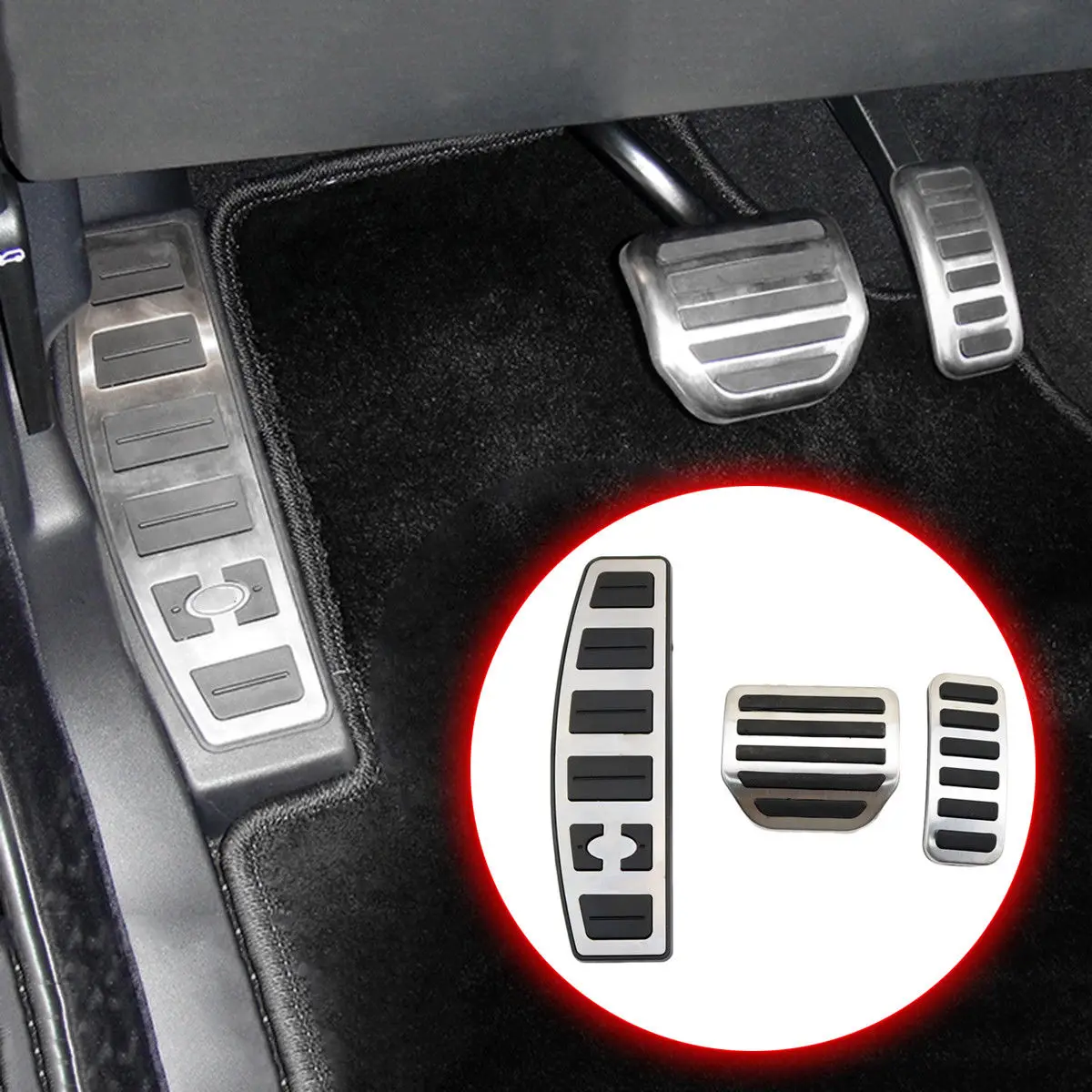 

No Drill Antiskid Pad Accelerator Gas Fuel Brake Foot Rest Pedal Fit For Range Rove Sport Discovery 3 4 LR3/LR4 2005-2013