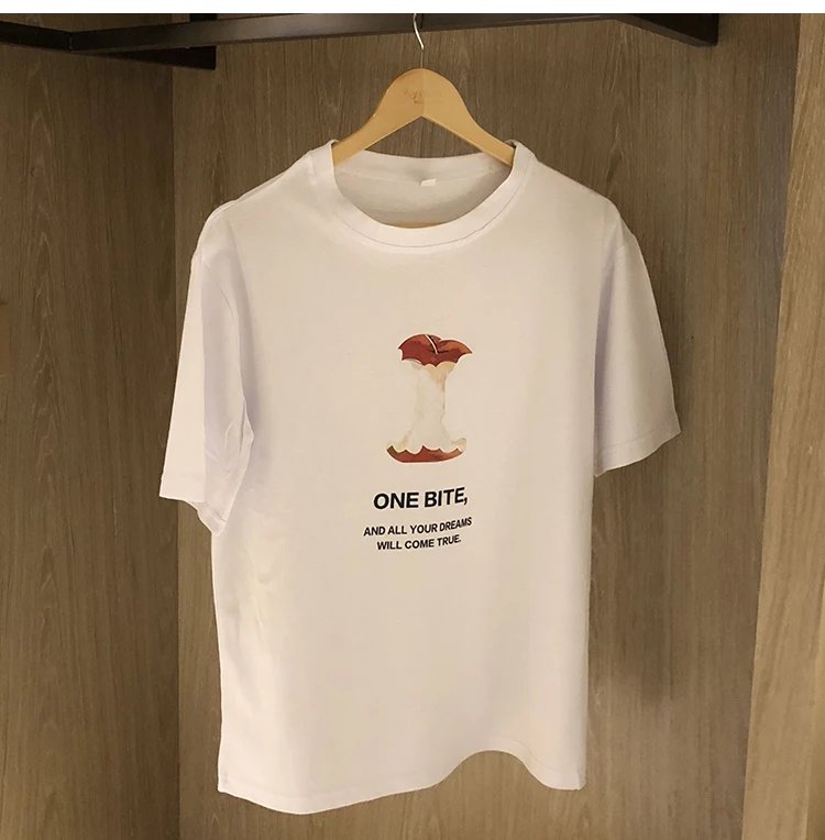 Женская прямая футболка с коротким рукавом белая Трикотажная хлопковая Футболка