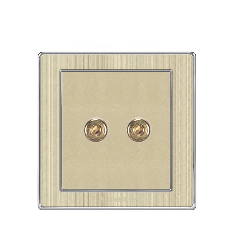 86 Тип 2 Pin аудио разъем, простой дизайн белый/золотой цвета розетки 110-250V - Тип: Gold