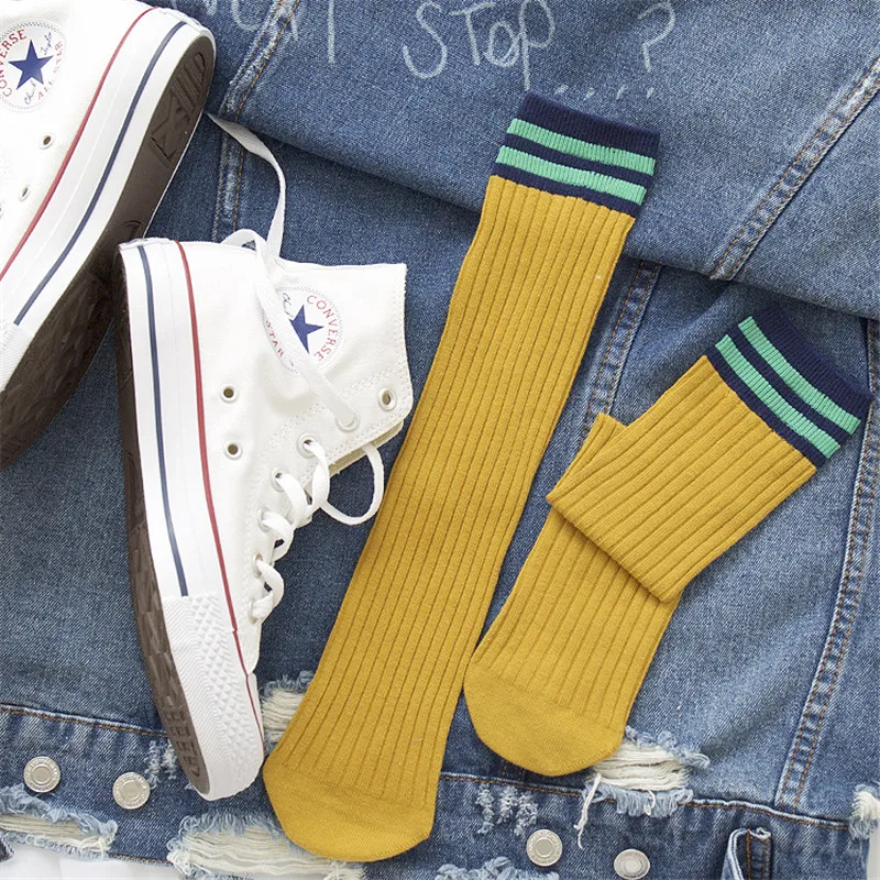

Hot Sale Fashion 1 Pair Unisex Stripe Women Sock Breathable Cotton Skateboard Sock 6 Color Hot Sale Female Men Comfortable Socks