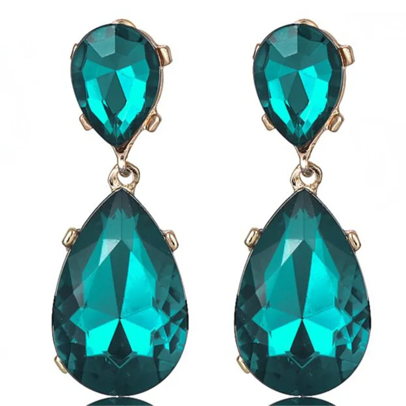 Новые популярные серьги Висячие бриллианты персонализированные высококачественные элегантные дикие женские серьги аксессуары - Окраска металла: green