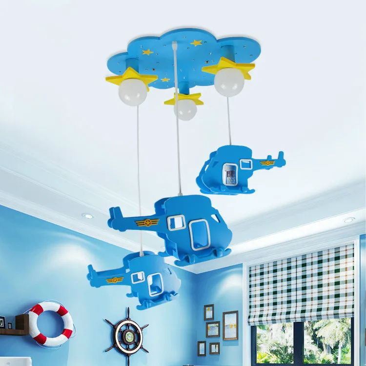

Creative cartoon helicopter kindergarten chandelier cartoon children's bedroom study LED eye chandelier