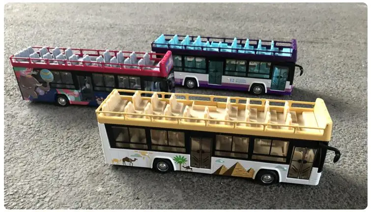 Высокая имитация экскурсионного автобуса с открытым верхом, модель экскурсионного автобуса из 1:48 сплава, изысканная коллекция моделей