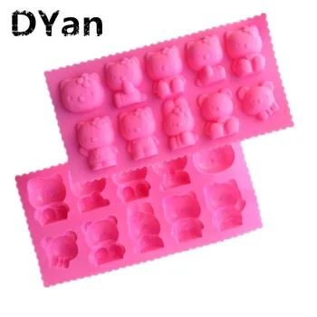 

10 Even Lace Kitty Silicone Chocolate Fondant Cake Mold Cake Decoration Tools Kitchen Baking Mold A056