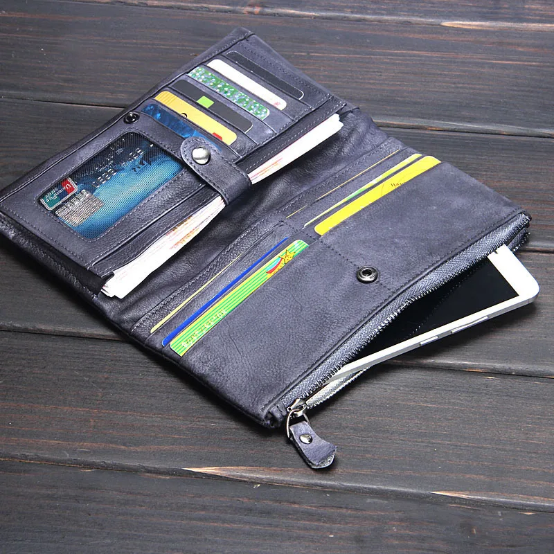 Bit Langen Handmade Absatz Von Bjyl karte Männer 1 Erste Hand Tasche Weiche Leder Damen Brieftasche Multi 2 Schicht Retro xAnxIzFwfS