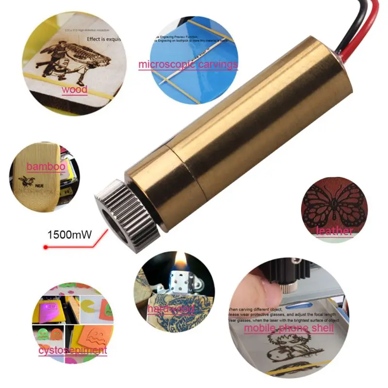 

1500mW 405nm Laser Engraver Cutter Module Printer Blue Violet Light Laser Head CNC Laser Engraver Carving Engraving Accessory