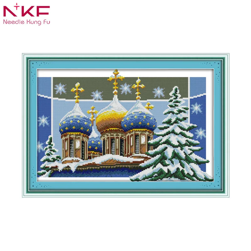 

Christmas Castle chinese cross stitch kit sale needlework embroidery sets patterns counted print on canvas dmc 14ct home decor