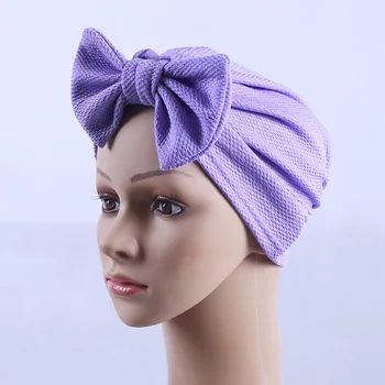 

2019 Malaysian turban hoofdoek Plain bonnet Bow turbante mujer pineapple flower Muslim hijab caps bonnet solid color hijab hat