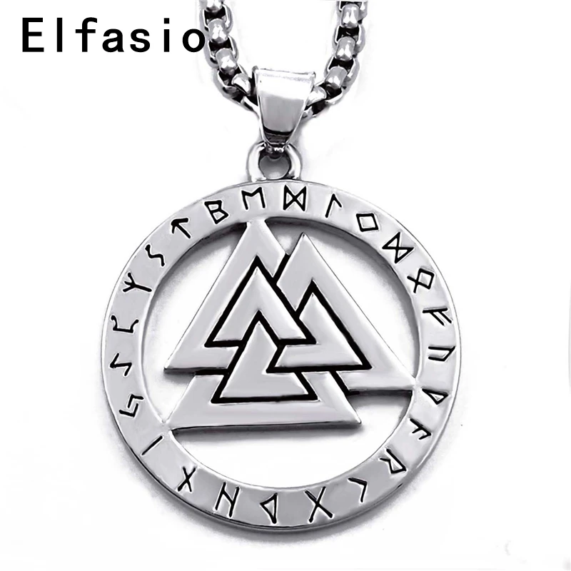 Серебряные украшения для мужчин мальчиков Оловянный кулон подвеска Valknut Odin