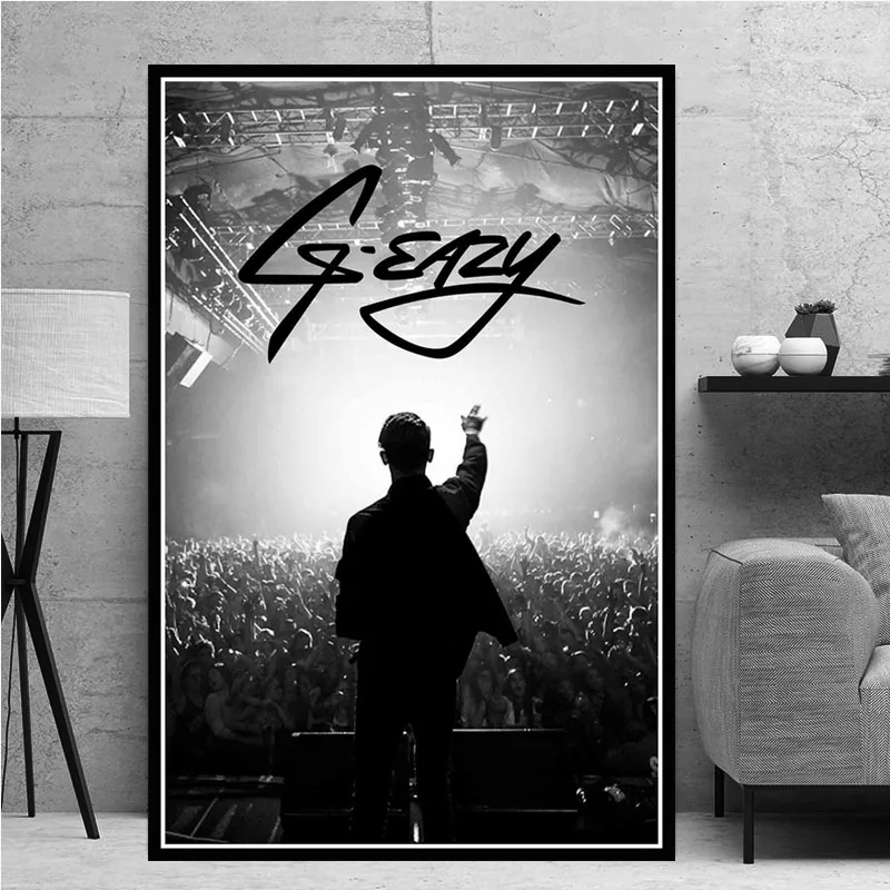 G-Eazy Logic Halsey поп, рэп музыка ПЕВЕЦ звезда Плакат и печатная графика художественное полотно настенные картины для гостиной домашний декор - Цвет: Темно-серый