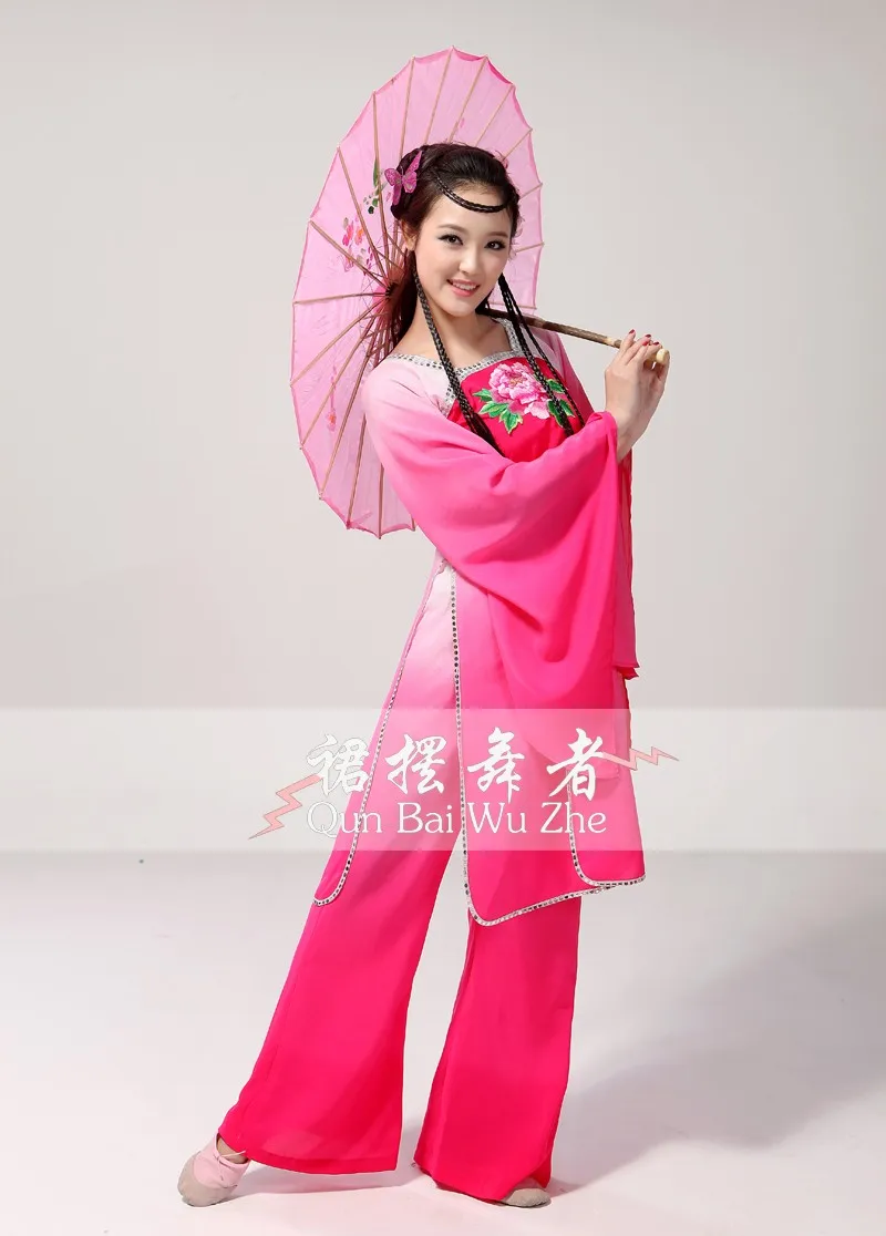 Chinese Classical Dance Costume Fairy culottes stage pink Gradient costume Hanfu elegant dance ancient poetry dance clothing