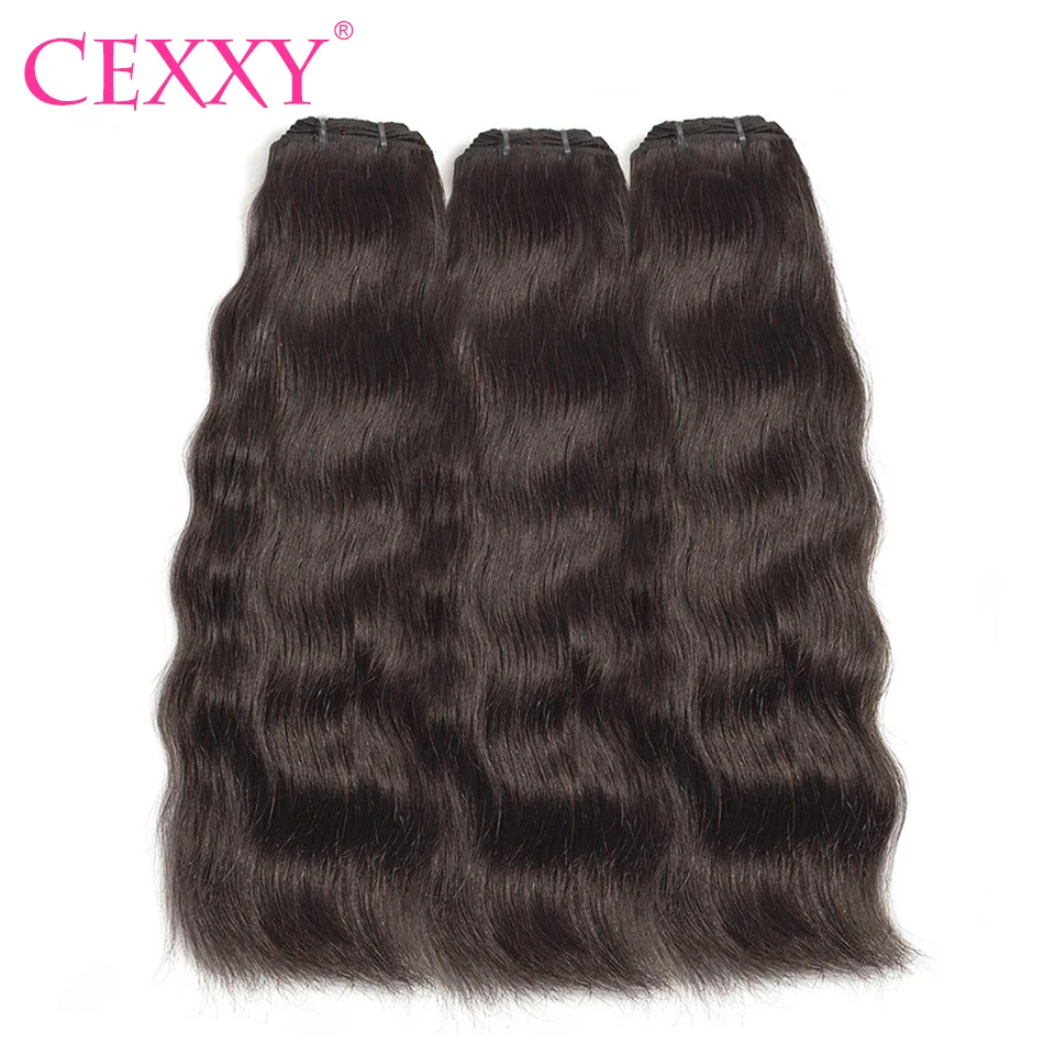 

CEXXY Raw Indian Virgin Hair Straight Human Hair Weave Bundles Extension Natural Color 3PCS Free Shipping