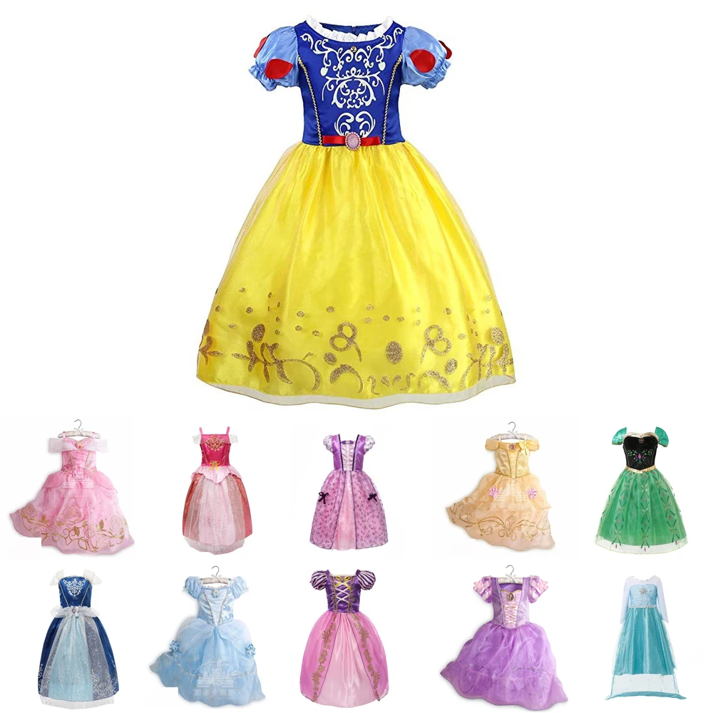 

Cinderella Summer Princess Dress Easter Costume Cosplay Snow White Rapunzel Aurora Elsa Anna Girls Dress 3-10 Years Kids Dresses