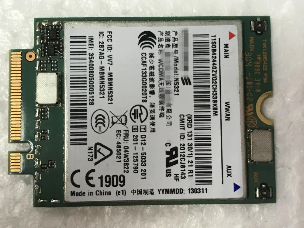 Unlocked 3G WIRELESS wwan adapter card N5321 Mobile broadband 04W3823