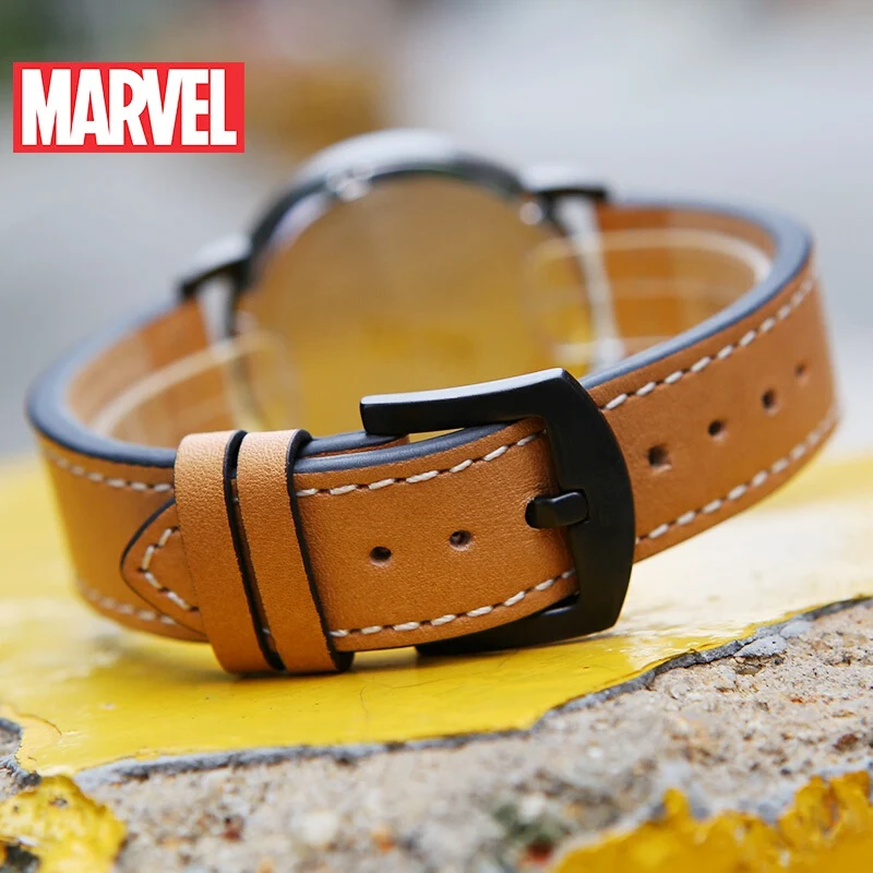 Мужские железные кварцевые часы Marvel мстители с кожаным ремешком роскошные