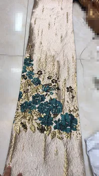 

embroiderd lace fabric CiCi-8.8804 with sequins beautiful Nigerian sequins lace fabric for party dress