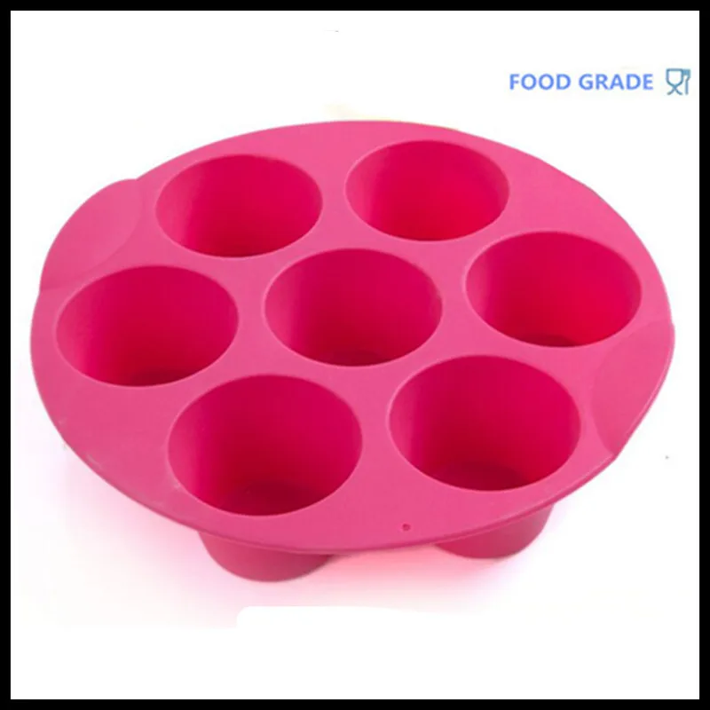 7 Cavities Silicone Baking Cups Silicone Muffin Cups Molds Round Shape