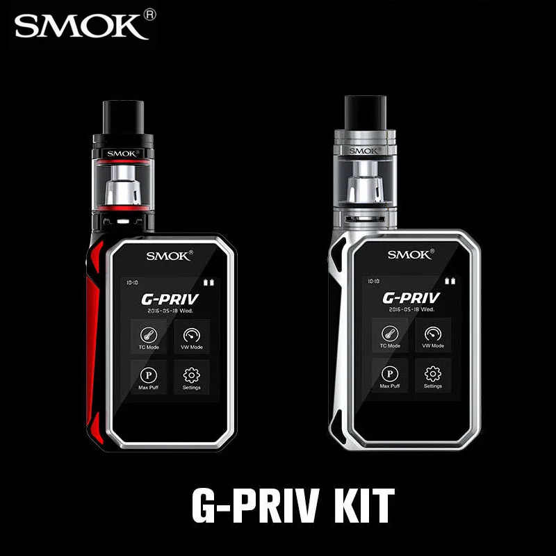 Electronic Cigarette Vaporizer Electronic Hookah Pen SMOK GPRIV Kit 220W E cigarette Box Mod Kit with TFV8 Baby Big Tank X1069