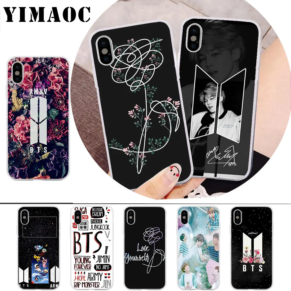 

YIMAOC BTS Bangtan Boy Soft Silicone Case for iPhone X r s Xr Xs Max 8 7 6S 6 Plus 5 5s SE