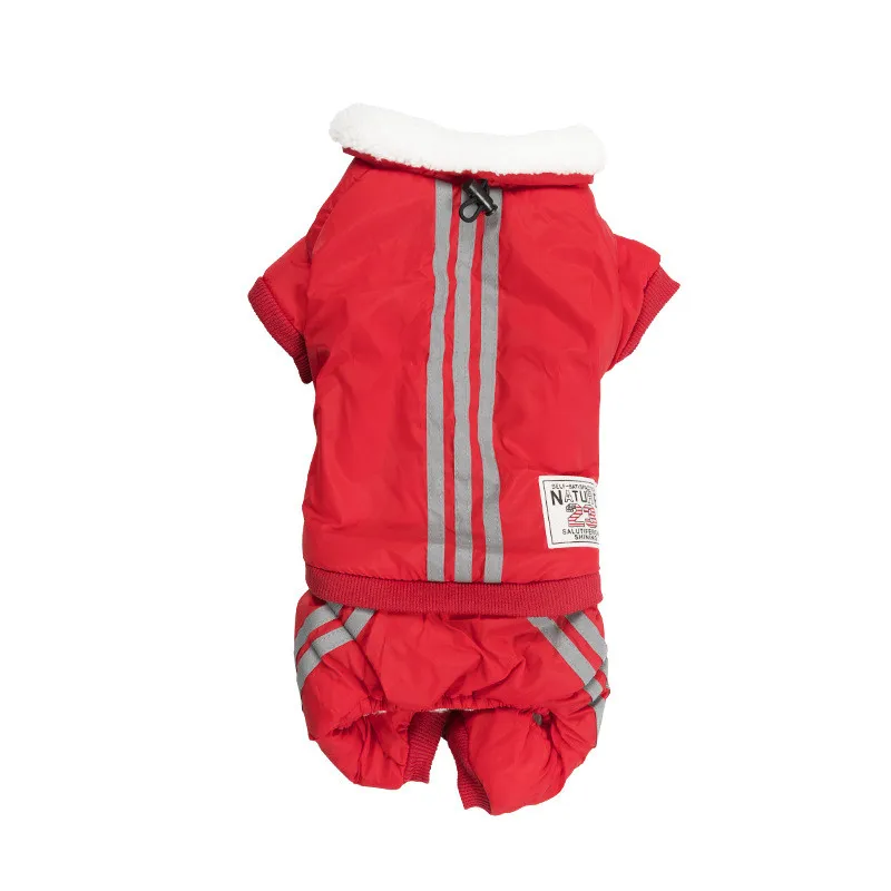 

Dog Clothes Red Jumpsuit Reflective Winter Overalls For Dogs Rampers pajama For Small Dogs Shih Tzu Chiwawa Clothes Pet Dog G72