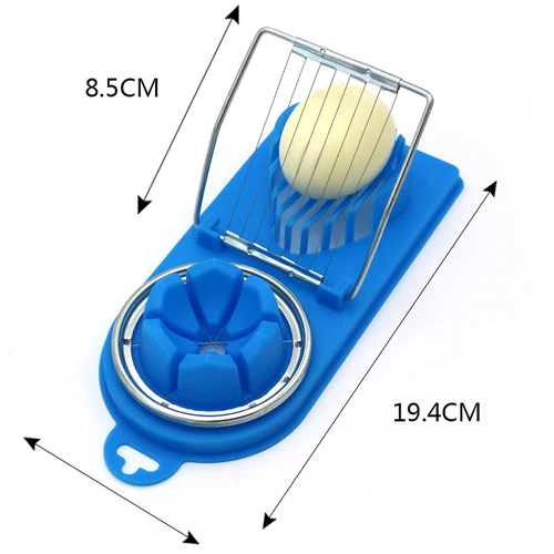 Бытовой кухонный резак для яиц из нержавеющей стали, вареный слайсер для яиц, многофункциональный разветвитель для яиц, кухонные Креативные аксессуары, гаджет - Цвет: B-BLUE
