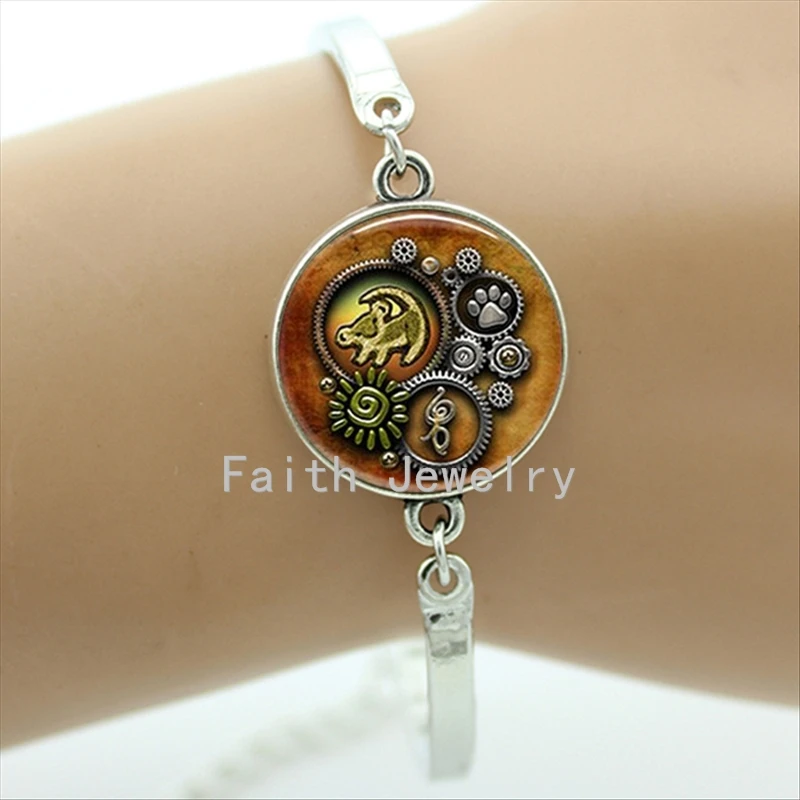 

TAFREE Steam punk little boy jewelry case for Simba bracelet cartoon art picture glass cabochon bracelets Jewelry HH158