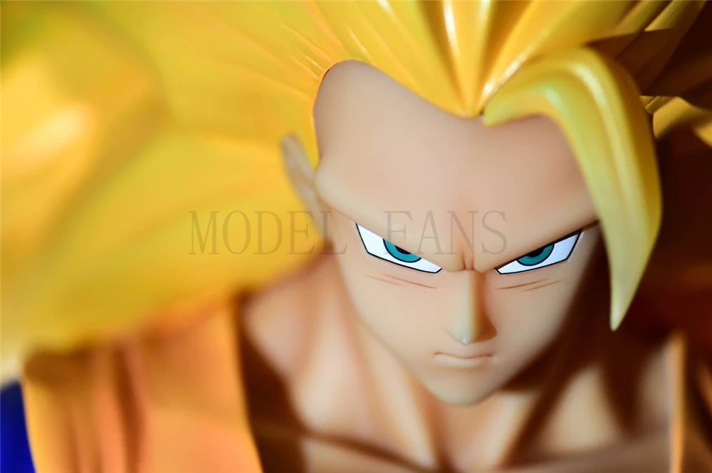 Модель вентиляторов Dragon Ball 1/3 75 см Супер saiyan 3 sonGoku gk статуя из смолы содержит светодиодный светильник