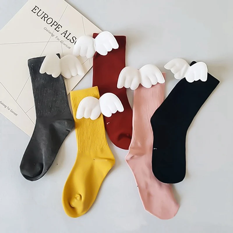 

Kids Toddler Girls Knee High Angel Wings Socks Warm Anti-Slip Floor Kids Girl Winter Sock Children Hoisery 0-4Y