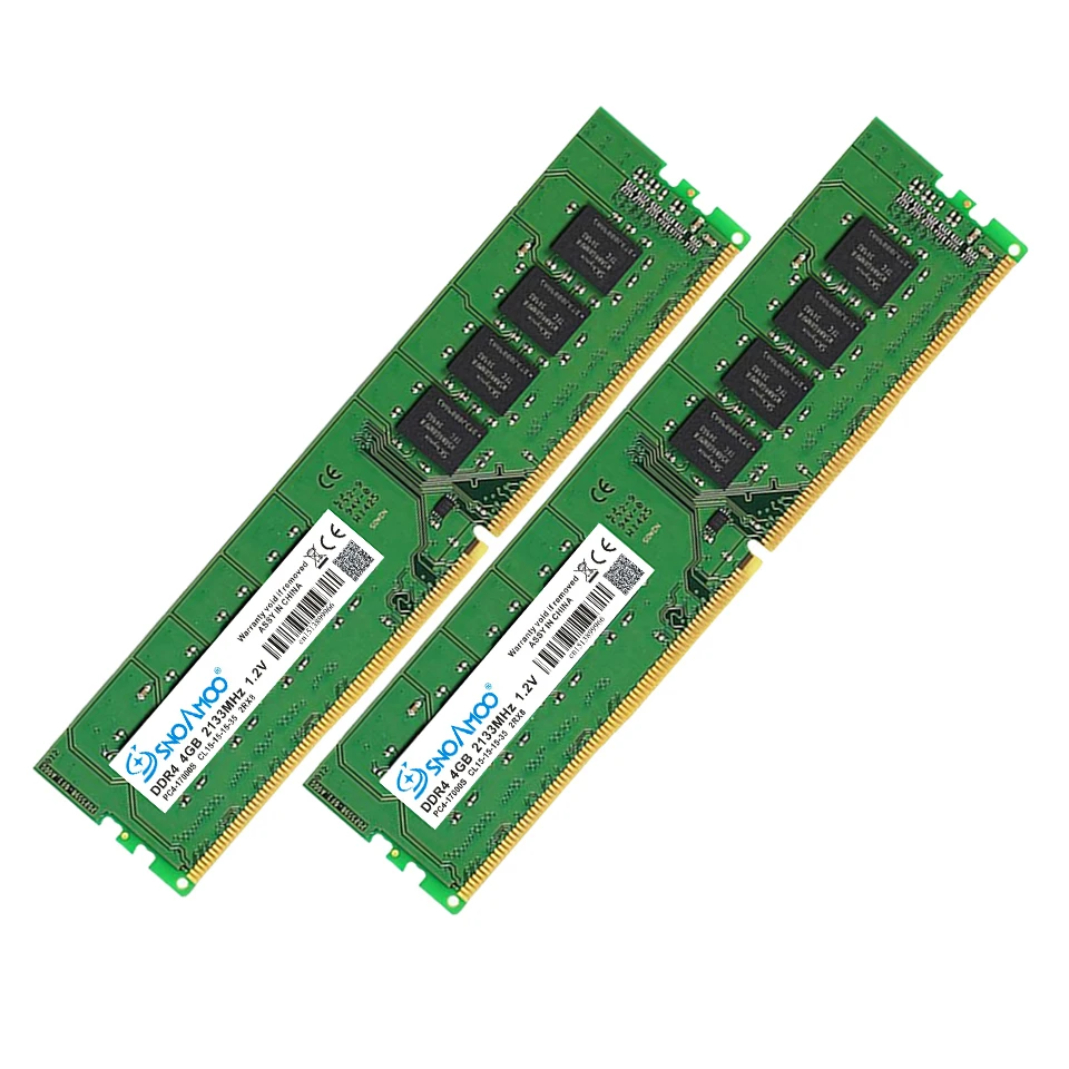 Оперативная память SNOAMOO DDR4, память для настольного ПК, 4 ГБ, 8 ГБ, 2133, 2400 МГц, CL15, PC4-17000S, 288 Pin, DIMM для Intel, компьютер, пожизненная Гарантия