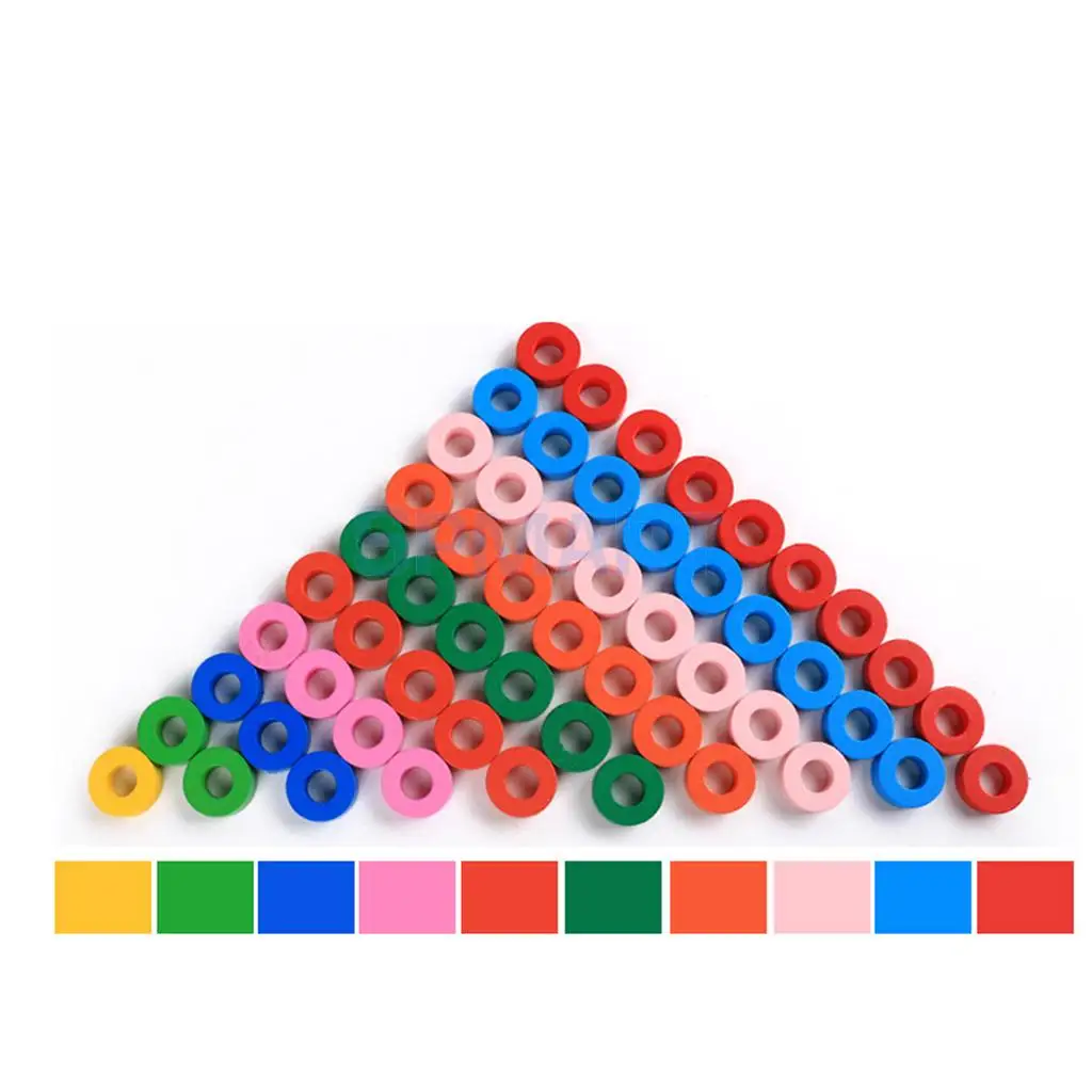 Montessori Wooden Numbers Match & Count  Stacking Ring Tower Kids/Baby Preschool Educational Mathematics Toy