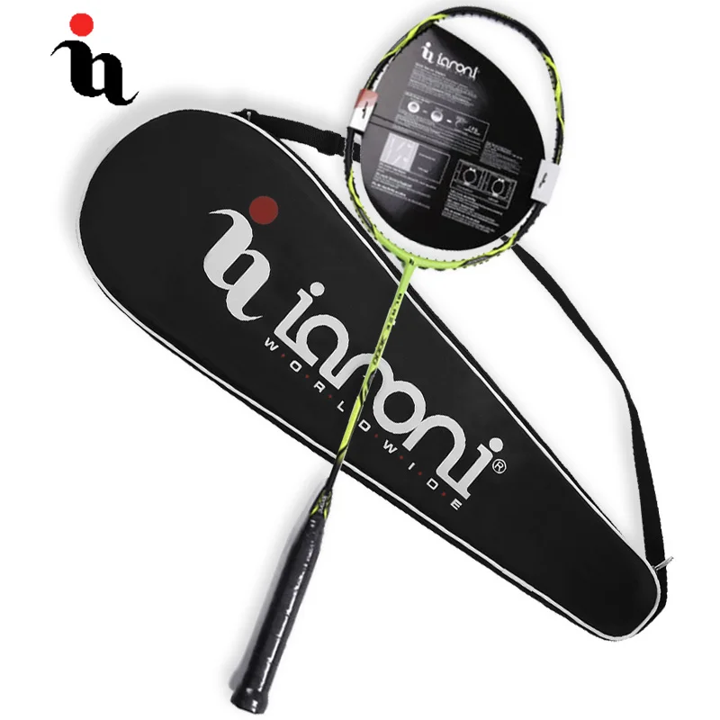 

IANONI Badminton Rackets Professional Badminton Bag 3U 85g Elastic Durable Ball Control Type 100% Carbon Fiber Badminton Racquet