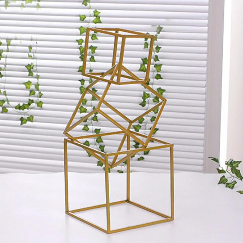 3PCS Gold Flower Vase Floor Vases Column Stand Metal Road Lead Wedding Centerpiece Flower Rack For Event Party Decoration