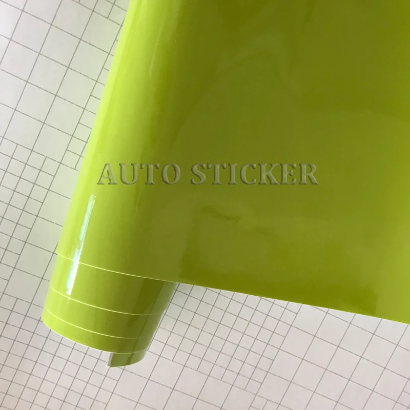 Fluorescent yellow ultra glossy vinyl car vinyl wraps 1