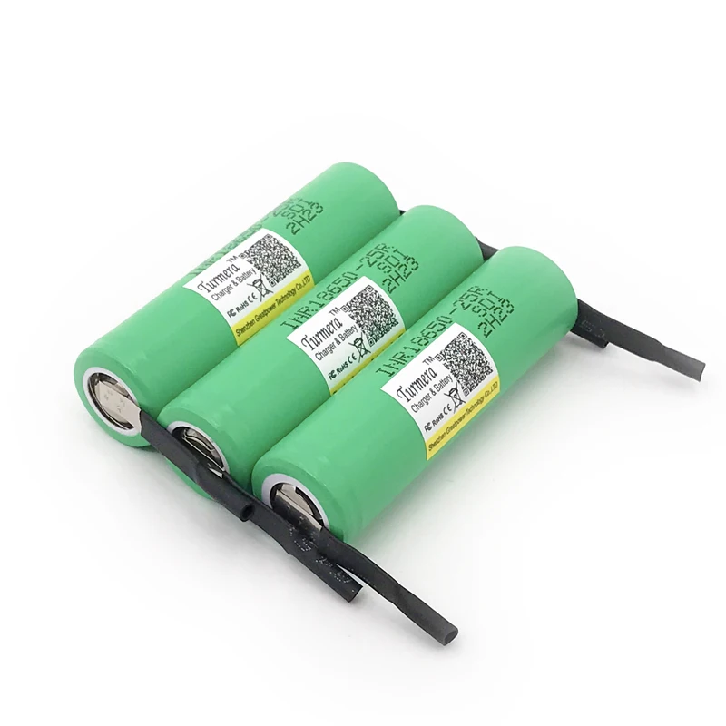 18650 аккумулятор 25r inr18650 2500mah 20a с никелевым аккумулятором diy для