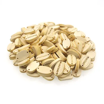 

50pcs 2 Holes Sewing Wood Buttons Hand Made Word Scrapbooking Crafts 19 x 12mm D133E2 Decorate bottoni botoes