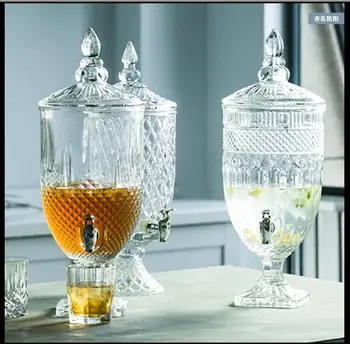 

European Commercial Juice Ding Glass Beverage Beer Barrel with Leading Western Restaurant Hotel Cooling Water Bottle Container