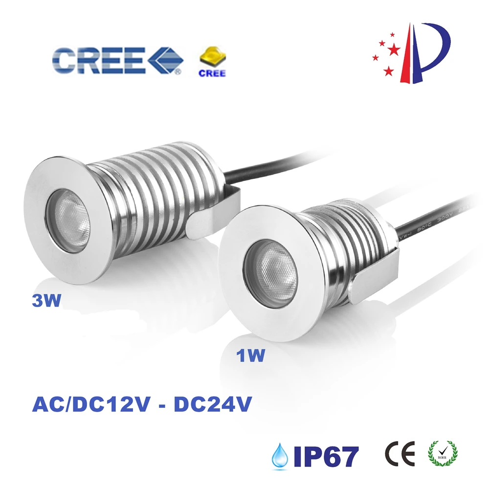 1W 3W IP67 Waterproof Aluminum Garden Buried Ground Lights DC12V-24V Outdoor Yard Path Floor Underground Lamp 10pcs CE List