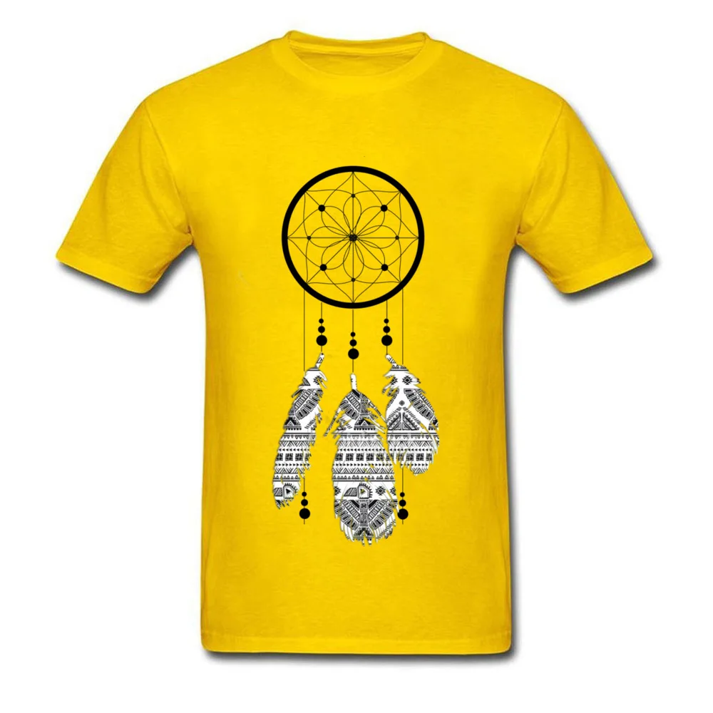 Dream Catcher Father Day 100% Cotton Fabric O Neck Tops Shirts Short Sleeve Leisure Clothing Shirt New Coming T Shirt Dream Catcher yellow