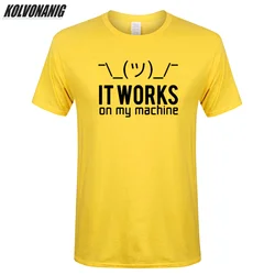 Funciona en Mi Máquina Camiseta Divertida Hombres Impresión Algodón Programador de Computadora Regalos de Cumpleaños para Marido Novio Friki Camisetas Top Funciona en Mi Máquina Camiseta Divertida Hombres Impresión Algodón Programador de Computadora Regalos de Cumpleaños para Marido Novio Friki Camisetas Top