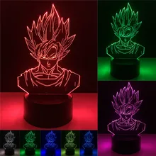 Dragon Ball Super Saiyan God Goku Action Figures 3D Illusion font b Table b font Lamp