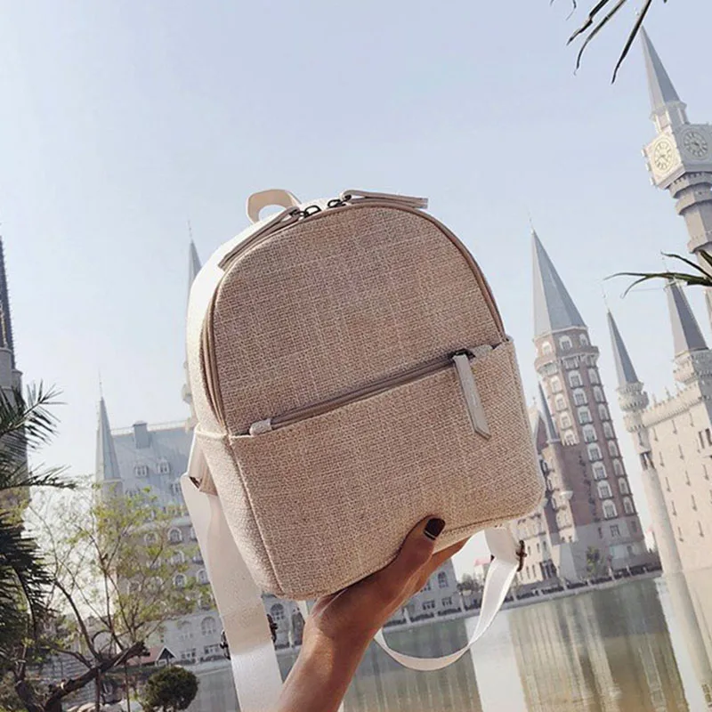 New Women Fahsion Canvas Backpacks Student Travel Female Casual Shoulder Bags Lady Weave Mochila Holiday Knit Back Pack BP3015 (11)