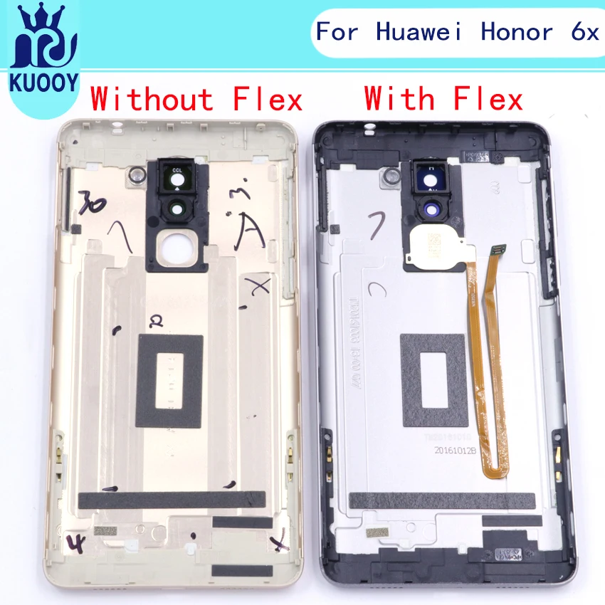 

For Huawei Honor 6X Battery Cover Back Door Back Housing With Camera Lens Power Buttons Finger Key Flex Cable