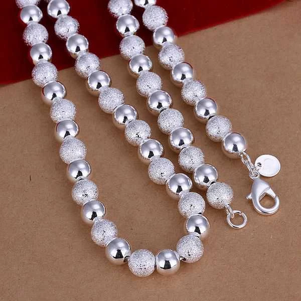 

Necklace 925 Silver Necklace 925 Silver Trendy Jewelry Necklace Beads 20 Inches Jewelry Wholesale Free Shipping Lahzg N086